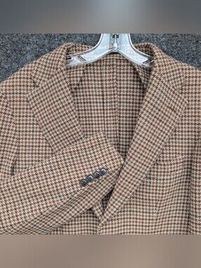Todd Snyder Jacket Mens 38S Brown Houndstooth Green Windowpane Italian Wool